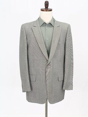 Bartolini 44L Gray Blazer Sport Coat Jacket 2-Button Houndstooth M603